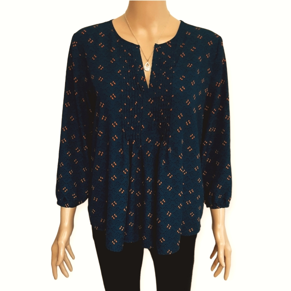 V Neck Flowy Blouse Womens Medium